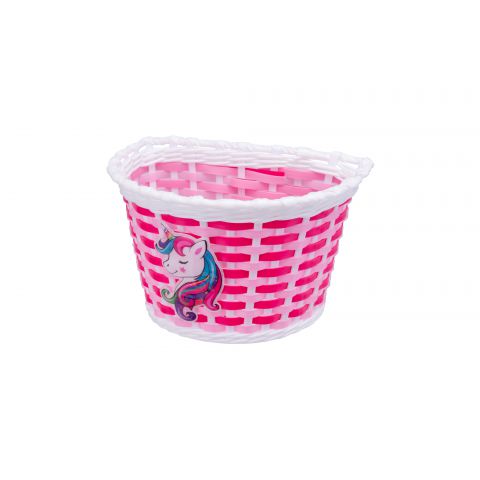 Košík na riadidlá , detský plastový, ružový Unicorn