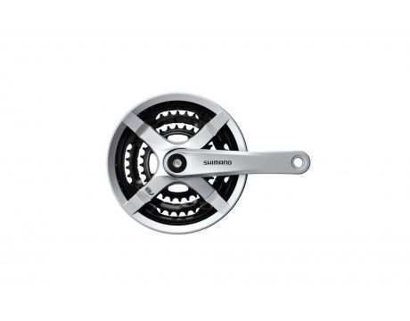 Kľuky SHIMANO duralové 42/34/24 s krytom, 170 mm, strieborné