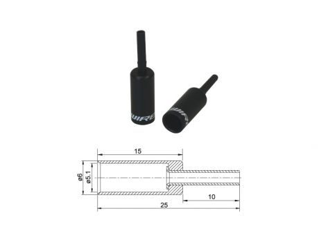 BOT060BJ koncovka bowdenu s ochranou, Al, 5mm, čierna