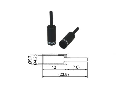 BOT723BJ, koncovka bowdenu s ochranou, Al, 4mm, čierna