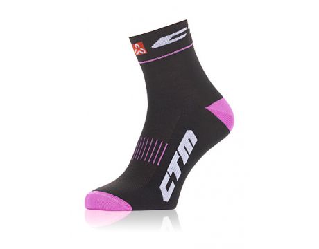 Ponožky CTM XC, čierna/ružová, 42-47