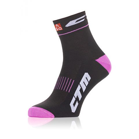 Ponožky CTM XC, čierna/ružová, 42-47
