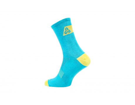 Ponožky CTM Base 16, tyrkysová/limetka, 34-37