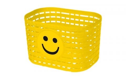 Košík plastový na riadidlá, detský, žltý