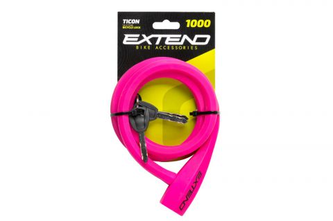 Zámok na bicykel Extend TICON 12*1000mm, pink