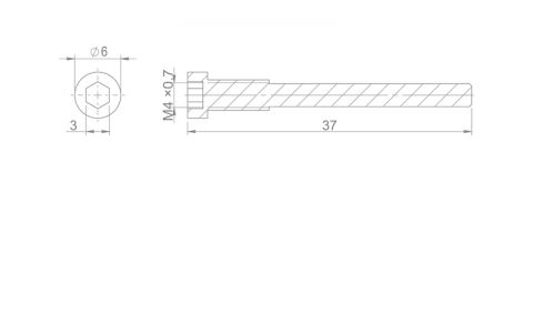 Zaisťovacia skrutka brzdových doštičiek M4 x 36 - HAYES RYDE / DYNO