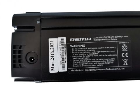 Batéria DEMA . 17,5 Ah, 36V, LG cells