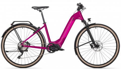 Rock Machine Elektrobicykel Crossride INT e500 Lady Touring, model 2021, fialová/ružová